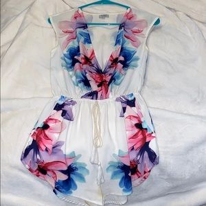 White floral romper